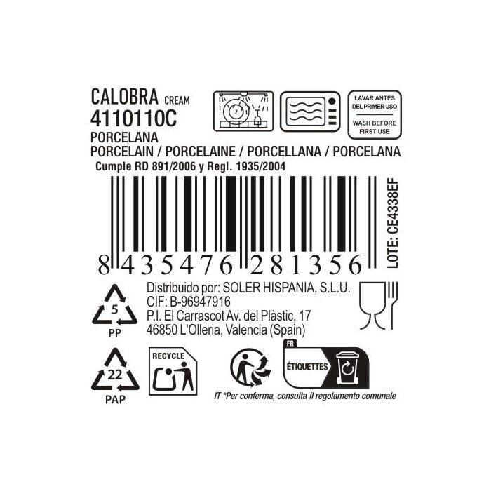 La Mediterranea Ensaladera Calobra Crema 18 x 9 cm (16 Unidades) 6
