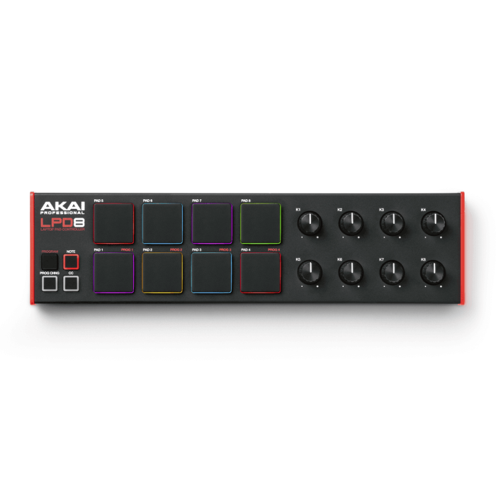 AKAIPRO Lpd 8 Mkii Pad Controlador USB para Ordenador Portátil con 8 Pads MPC RGB y 8 Potenciómetros Giratorios Asignables