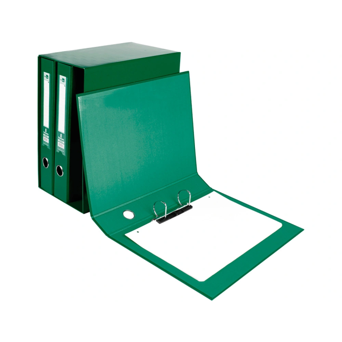 Liderpapel Módulo archivador 3 archivadores folio 2 anillas mixtas 40mm verde 8