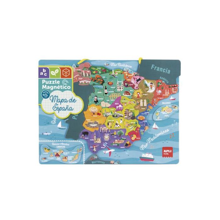 Apli Kids 18893 Puzzle Magnético Mapa de España para Aprender Provincias y Comunidades Autónomas +5 Años
