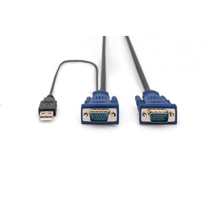 Digitus KVM Cable Set,VGA,PS/2-Mouse,PS/2-Keyboard, USB black, 3,0 m 1