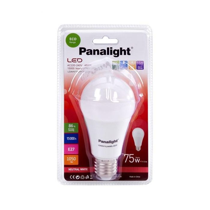 Panasonic-Panalight LDAHV11LH45EL-ECO Lámpara LED Bulbo Opaco E27 11,5W 4500K 2 Panasonic-Panalight LDAHV11LH45EL-ECO Lámpara LED Bulbo Opaco E27 11,5W 4500K 2