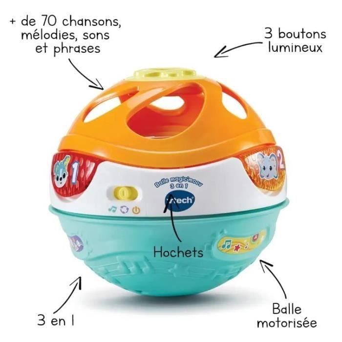 Vtech Baby Pelota Magic'Moov 3 en 1 Transformable Bola, Rodillo o Tambor | Rueda Sola | Desarrollo Motor | 9-36 Meses | Luces y Sonidos 4