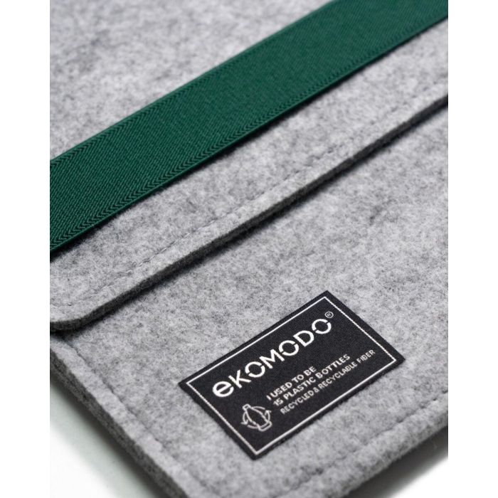 EKOMODO HR-004 Funda para Portátil y Tablet HAZI 33 cm (13") Ecológica Sostenible Diseño Minimalista Verde y Gris 1
