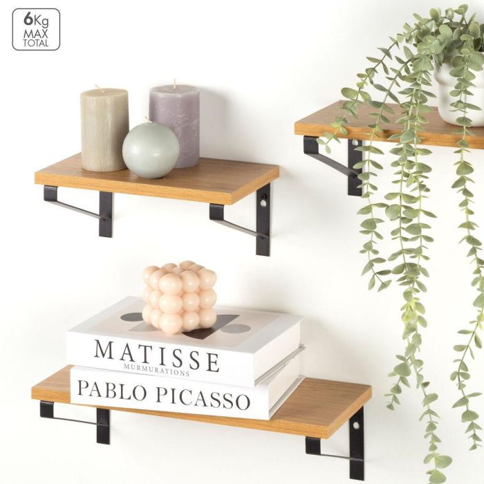 Estantes Max Home Hierro Madera MDF 42 X 12 X 16 CM (4 Unidades) 4