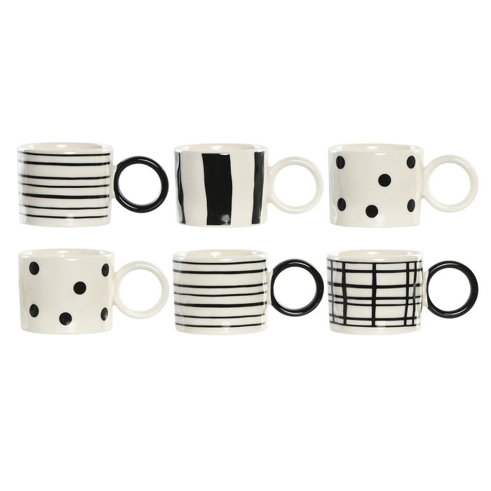 Cafe Glam DKD Home Decor Blanco Negro 12 x 7 x 25 cm Set de 6 Cafe Glam DKD Home Decor Blanco Negro 12 x 7 x 25 cm Set de 6