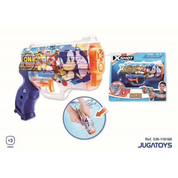 Pistola de agua x-shot nano skins sonic, carga rápida 1 Pistola de agua x-shot nano skins sonic, carga rápida 1