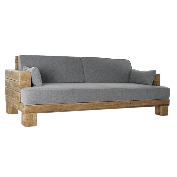 Sofa Alpino DKD Home Decor Gris Natural 95 x 82 x 224 cm Sofa Alpino DKD Home Decor Gris Natural 95 x 82 x 224 cm