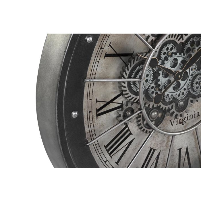 DKD Home Decor Reloj de Pared Loft Cobrizo de Hierro y Cristal con Movimiento 80 x 80 cm 1