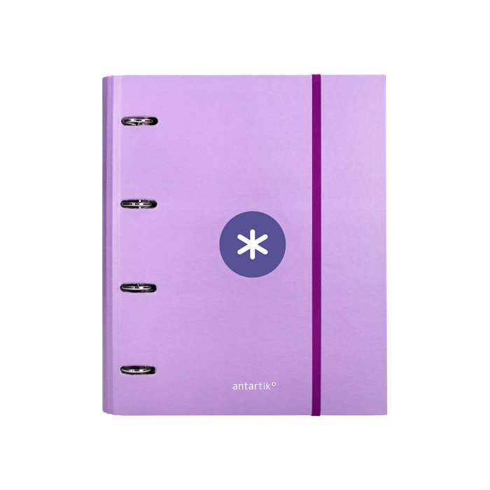 Antartik Carpeta con Recambio A4 Cuadro 5mm Forrada 4 Anillas 40mm Redondas con Solapa Color Lavanda 2 Antartik Carpeta con Recambio A4 Cuadro 5mm Forrada 4 Anillas 40mm Redondas con Solapa Color Lavanda 2