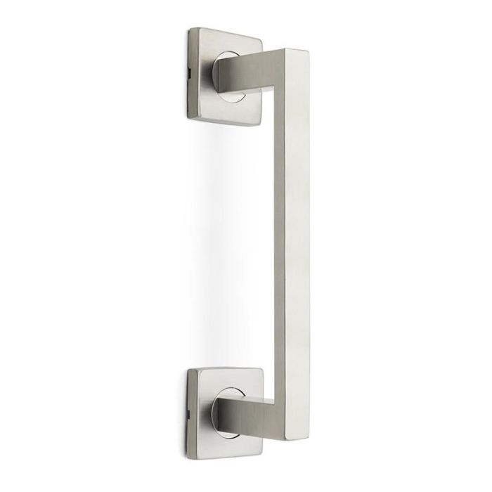 ALK System Manillón Tendal Acero Inoxidable para Puerta de Paso, Acabado Níquel Satinado o Negro Mate, Roseta 50x50mm