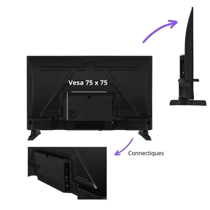 Televisor LED Continental Edison CELED32HD25B3 HD 32" (80 cm) 2 HDMI, 1 USB Negro 5 Televisor LED Continental Edison CELED32HD25B3 HD 32" (80 cm) 2 HDMI, 1 USB Negro 5