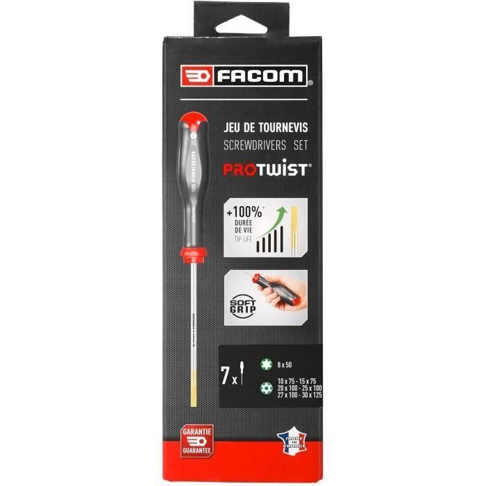 Juego de 7 destornilladores PROTWIST Torx y Resistorx - FACOM - ATXR.J7PB 1 Juego de 7 destornilladores PROTWIST Torx y Resistorx - FACOM - ATXR.J7PB 1