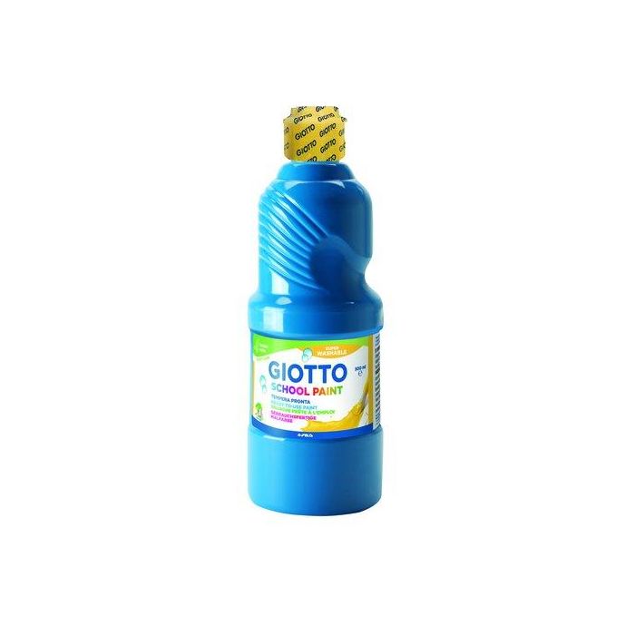 Giotto Témpera Escolar Lavable Azul Cyan Botella 500 mL