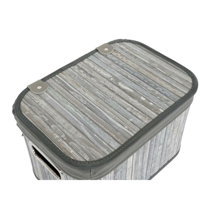 Juego de Cestas DKD Home Decor Blanco Gris Bambú Madera MDF 51 x 35 x 33 cm 5