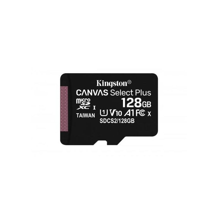 Tarjeta de Memoria Kingston CANVAS Select Plus 128GB microSD XC/ Clase 10/ 100MBs