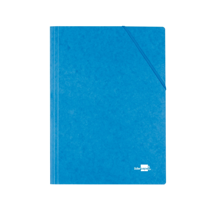 Liderpapel Carpeta Gomas Tres Solapas Cartón Símil Prespán Folio Color Azul 1