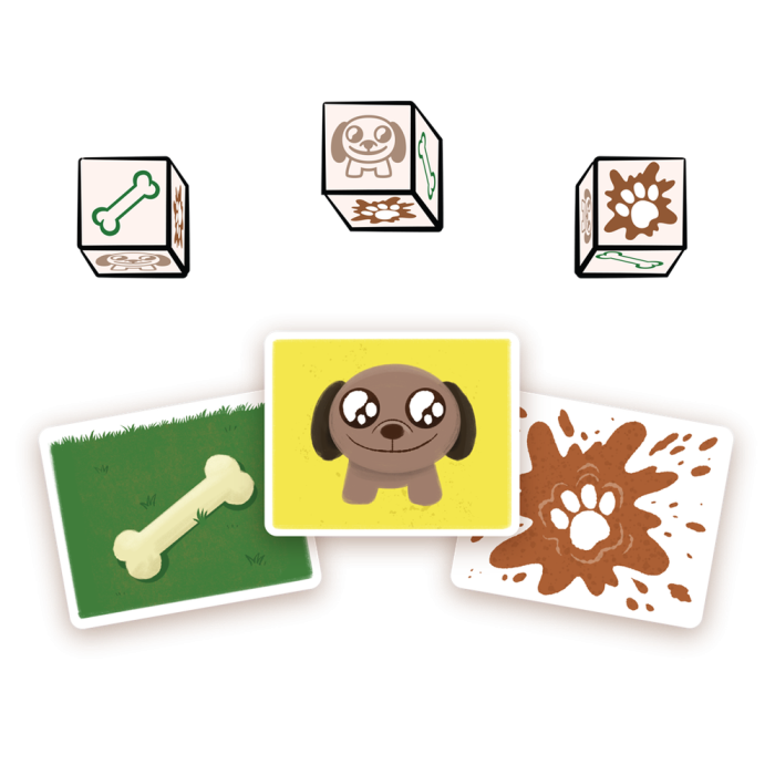 Asmodee Juego Apestosillo Ekiylst01Es Juego de Emparejar Imágenes con Dados y Cubilete Perrete 1