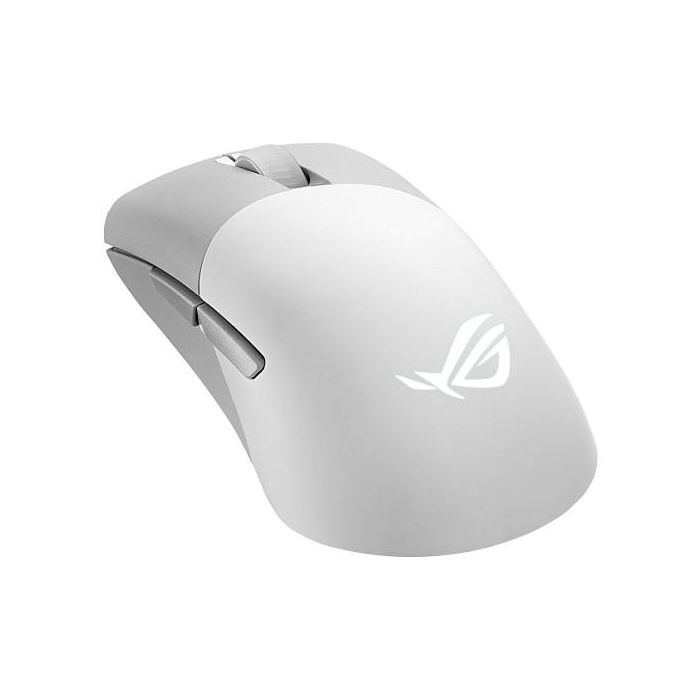ASUS ROG Keris Wireless Aimpoint WT Ratón Gaming Óptico RF Wireless + Bluetooth + USB Type-C, 36000 DPI, Blanco