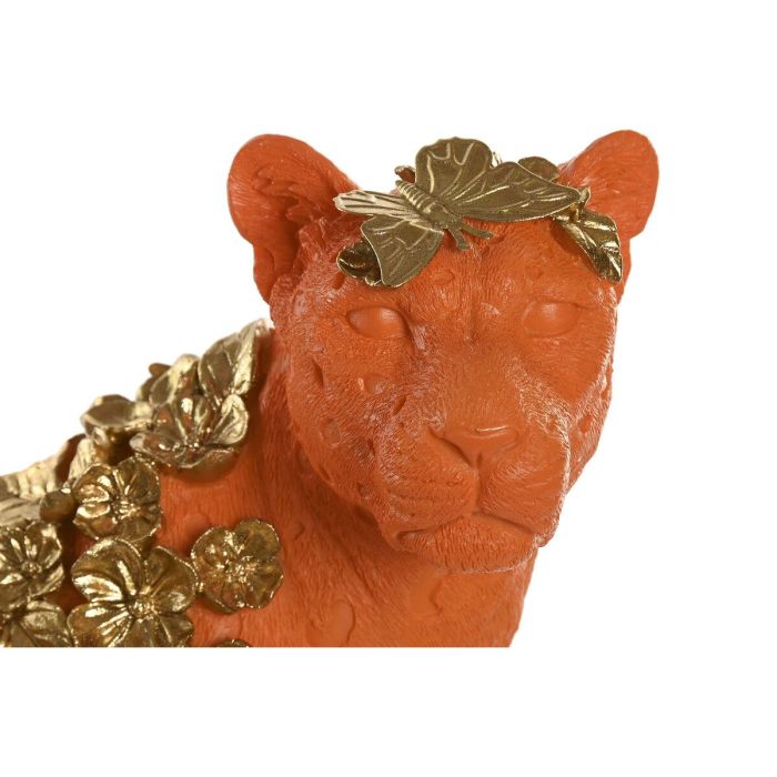 DKD Home Decor Figura Decorativa Leopardo de Resina Naranja y Dorado, Estilo Moderno, 43 cm Alto x 60 cm Ancho x 21.5 cm Profundo 2 DKD Home Decor Figura Decorativa Leopardo de Resina Naranja y Dorado, Estilo Moderno, 43 cm Alto x 60 cm Ancho x 21.5 cm Profundo 2