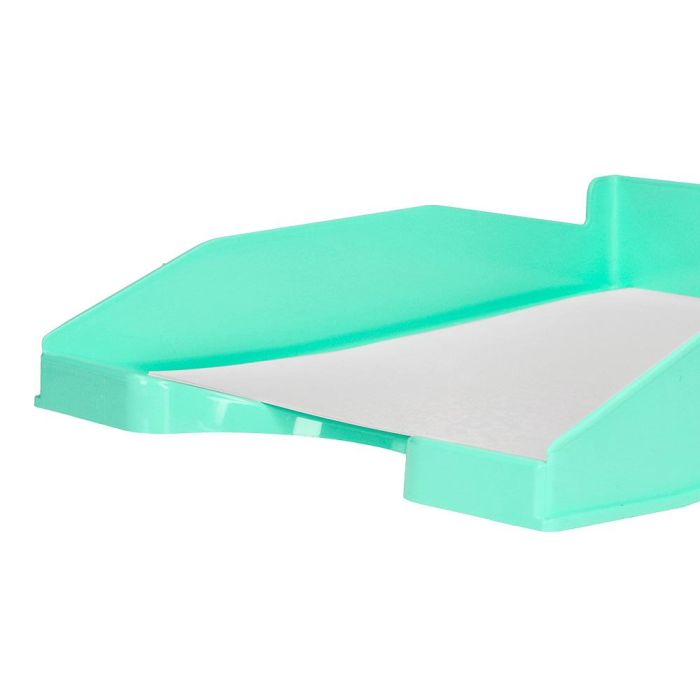 Bandeja Sobremesa Plastico Q-Connect Verde Menta Opaco 240x70x340 mm 4