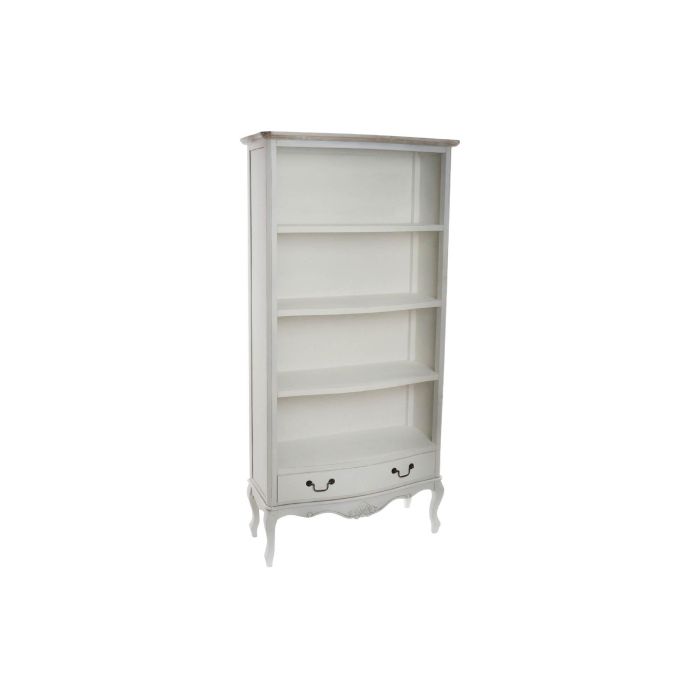 DKD Home Decor Librería Tradicional Versalles3 de Madera Abeto Blanca con 4 estantes y 1 cajón 85x35x180 cm