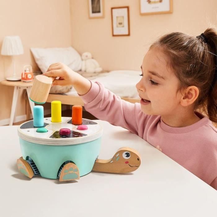 Juego de cinta-cinta de tortuga - TOP BRIGHT - Palos de colores - Martillo de madera - Patas - Cabeza - Cola 2 Juego de cinta-cinta de tortuga - TOP BRIGHT - Palos de colores - Martillo de madera - Patas - Cabeza - Cola 2