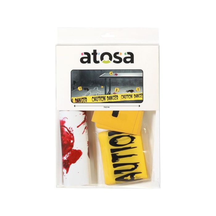Kit Escena de Crimen Halloween 8 Piezas - Incluye Cinta Caution, Marcadores y Manchas de Sangre para Decoración 2 Kit Escena de Crimen Halloween 8 Piezas - Incluye Cinta Caution, Marcadores y Manchas de Sangre para Decoración 2