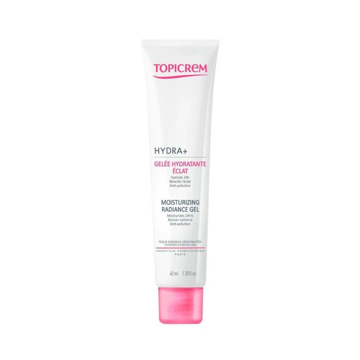 Topicrem HYDRA+ Gel Hidratante Iluminador Facial 24h Antipolución Pieles Sensibles No Comedogénico 40 ml
