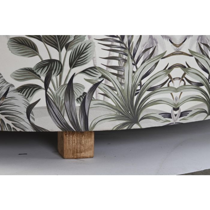DKD Home Decor Reposapies Tropical Beige Verde Poliéster MDF 80x80x43 cm - Set de 2 Otomanas Puff para Decoración Hogar 2 DKD Home Decor Reposapies Tropical Beige Verde Poliéster MDF 80x80x43 cm - Set de 2 Otomanas Puff para Decoración Hogar 2