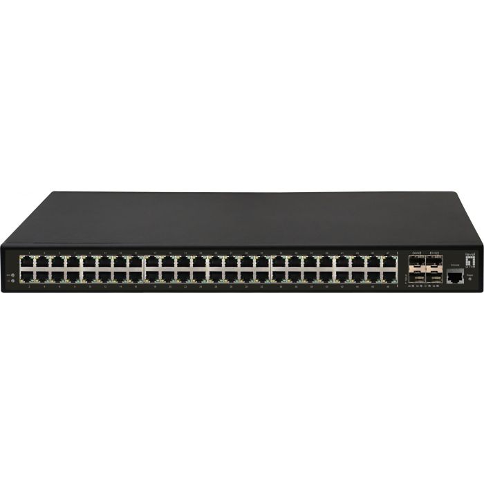 Level One GTL-5291 Switch 48 Puertos GE 4 Puertos 10GSFP+ Montaje en Rack 19 Pulgadas