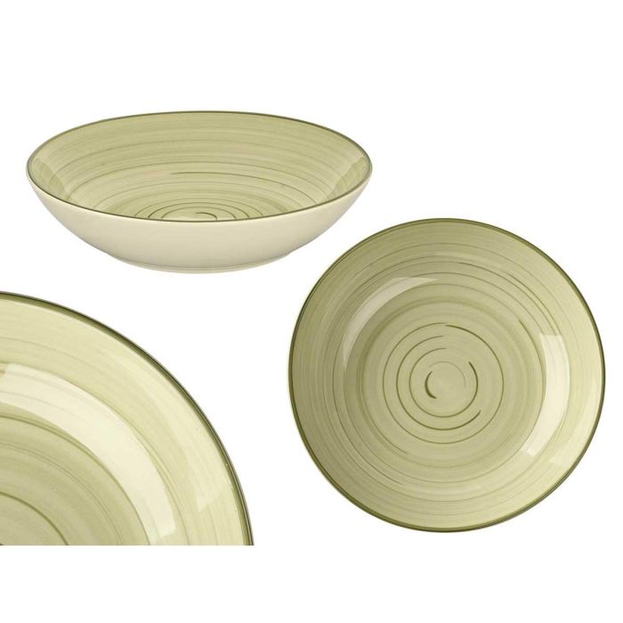 Plato Hondo 21 Cm Espiral Verde Oliva Vessia (36 Unidades) Plato Hondo 21 Cm Espiral Verde Oliva Vessia (36 Unidades)