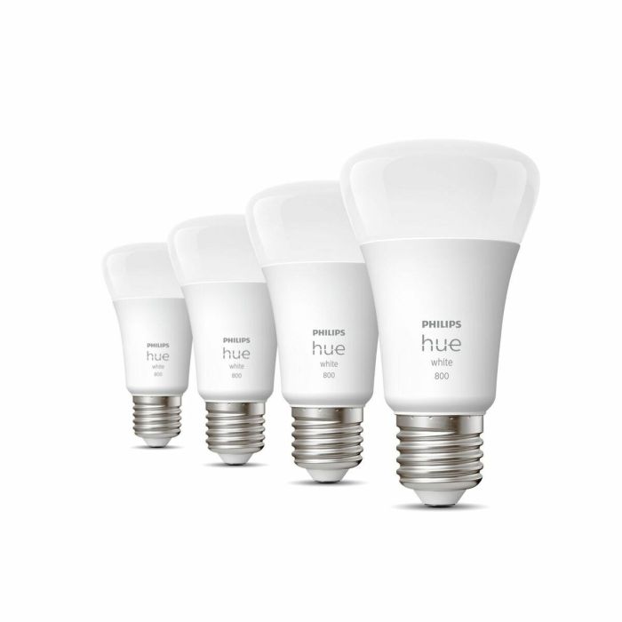 Philips Hue PHI8719514319141 Bulbo LED White Conectado E27, 60W Equivalente, 800 Lumen, Bluetooth, Pack 4 1 Philips Hue PHI8719514319141 Bulbo LED White Conectado E27, 60W Equivalente, 800 Lumen, Bluetooth, Pack 4 1