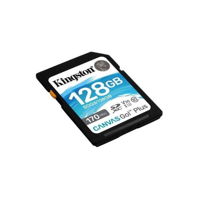 Tarjeta de Memoria Kingston CANVAS Canvas Go! Plus 128GB SD XC/ Clase 10/ 170MBs 1 Tarjeta de Memoria Kingston CANVAS Canvas Go! Plus 128GB SD XC/ Clase 10/ 170MBs 1