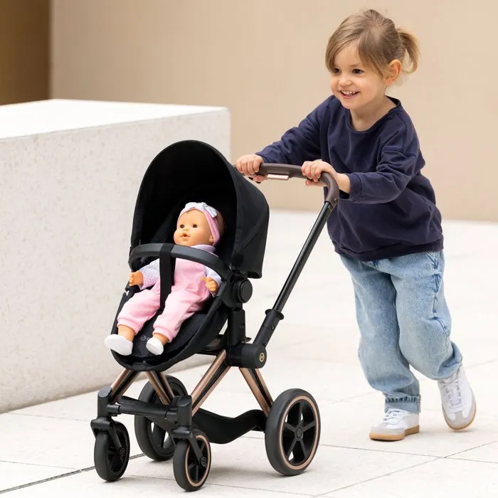 Corolle Cybex Priam Cochecito 3 en 1 para Muñecas de 36 a 42 cm - Gris - A partir de 3 años - REF: COR4062013142074