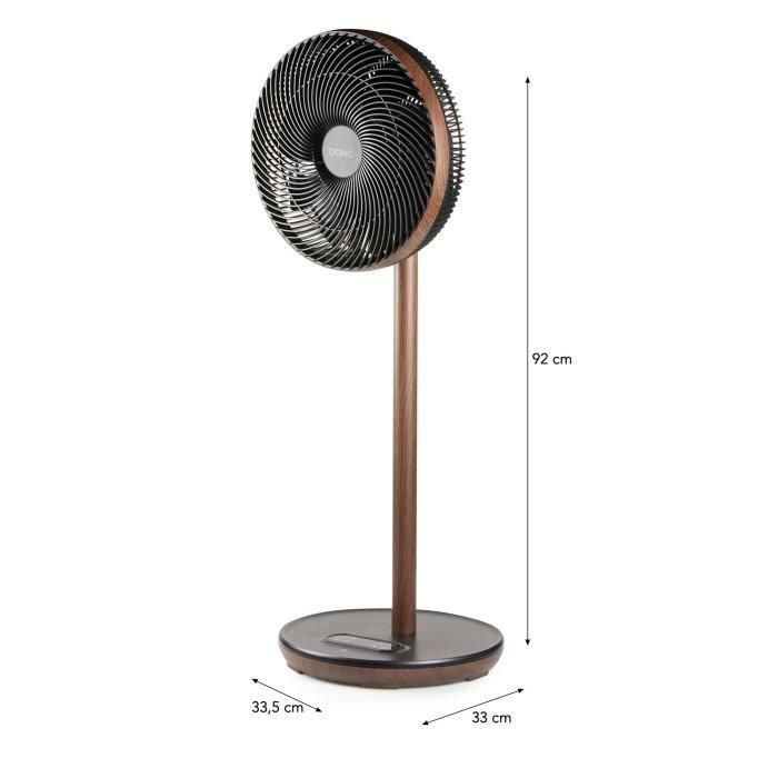 Ventilador de pedestal - DOMO - 26 W - Madera - Consumo ECO - Silencioso - 9 velocidades - Pantalla LED - Mando a distancia incluido 4 Ventilador de pedestal - DOMO - 26 W - Madera - Consumo ECO - Silencioso - 9 velocidades - Pantalla LED - Mando a distancia incluido 4