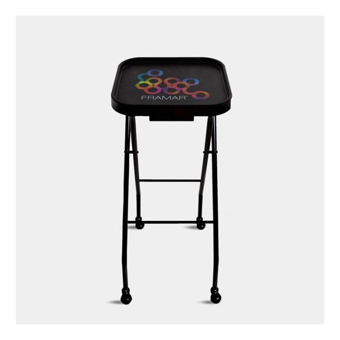 Framar Carro Plegable Profesional para Salón/Spa - Mesa Auxiliar con Bandeja Grande 35x38cm, Altura Fija 90cm