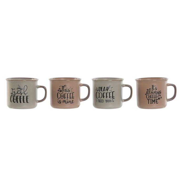 Mug Scandi DKD Home Decor Rosa Azul 7 x 8 x 9 cm Set de 4