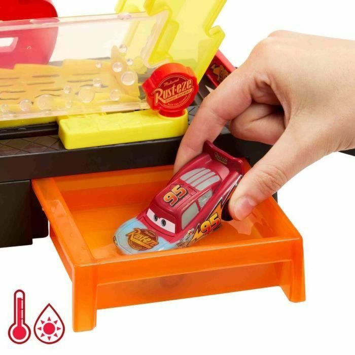 MATTEL Pista Túnel de Lavado Disney Cars con Rayo McQueen de Juguete y Función Cambio de Color 50,8cm 8