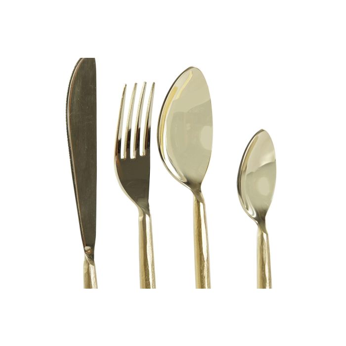 DKD Home Decor Cubertería Dorado Set de 16 Piezas Inox 1 DKD Home Decor Cubertería Dorado Set de 16 Piezas Inox 1