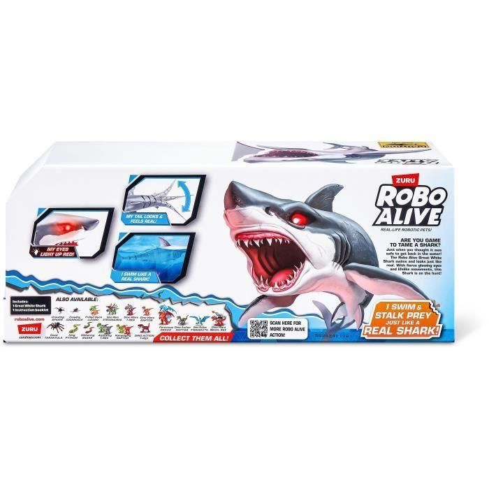 Juguete Interactivo - ZURU - Shark Attack Robo Alive - Gran Tiburón Blanco con Movimientos Realistas y Ojos Brillantes 5 Juguete Interactivo - ZURU - Shark Attack Robo Alive - Gran Tiburón Blanco con Movimientos Realistas y Ojos Brillantes 5