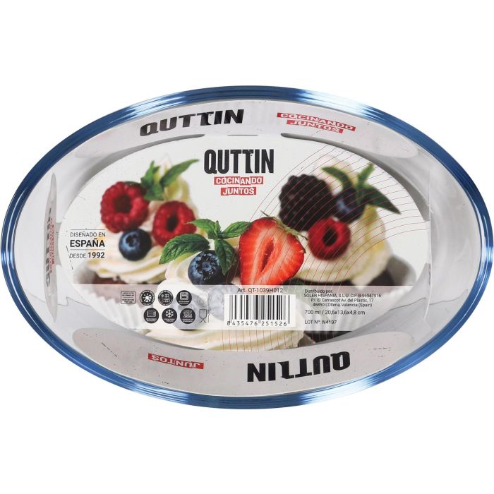 Fuente de vidrio oval Quttin 20.6x13.6 cm 700 cc (6 Unidades) 4