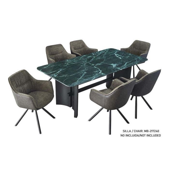 Mesa Comedor Moderno DKD Home Decor Negro Verde 100 x 76 x 200 cm 3