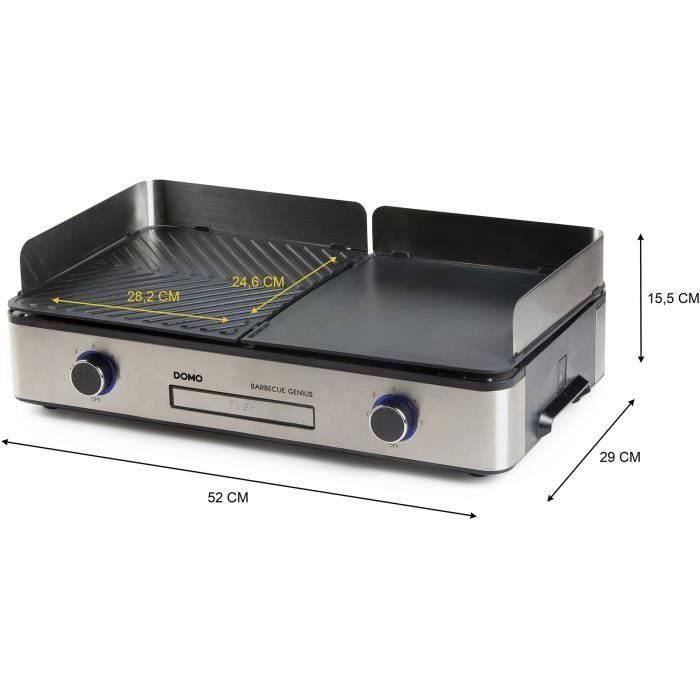 Domo DO9259G Barbacoa de Sobremesa Genius con 2 Zonas de Cocción, Termostato Regulable, 2400 W 1 Domo DO9259G Barbacoa de Sobremesa Genius con 2 Zonas de Cocción, Termostato Regulable, 2400 W 1