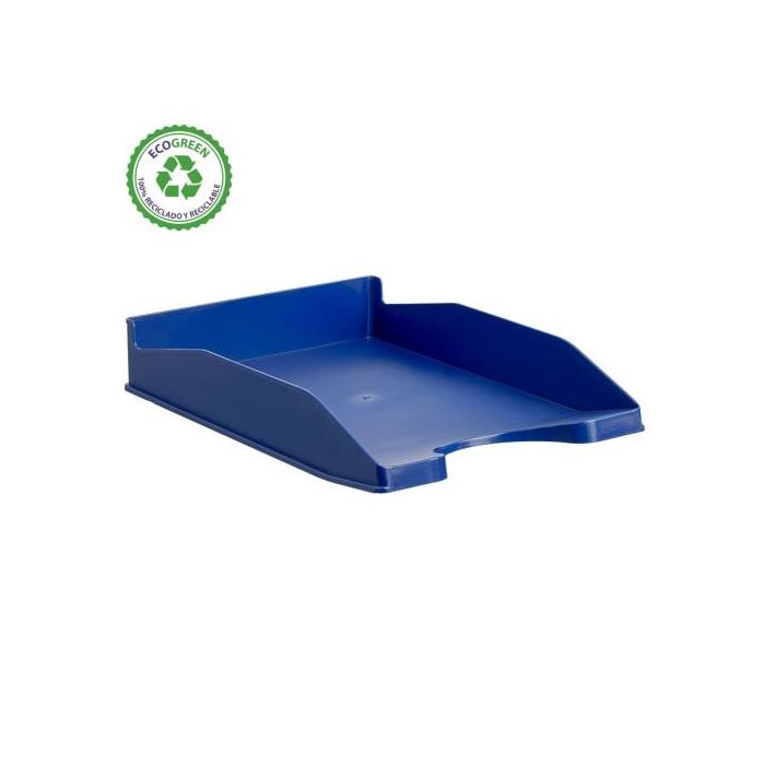 Archivo 2000 Bandeja Apilable 3 Posiciones Fondo Liso Formato Din A4 Y Folio 345x255x60 mm Azul