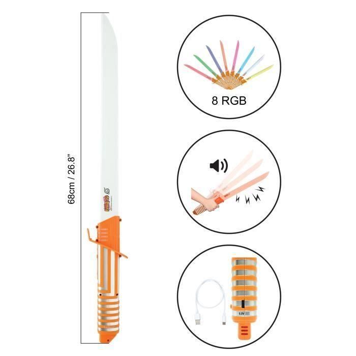 Lexibook LEXRP20NA Sable de luz LED de Naruto con efectos de sonido 3