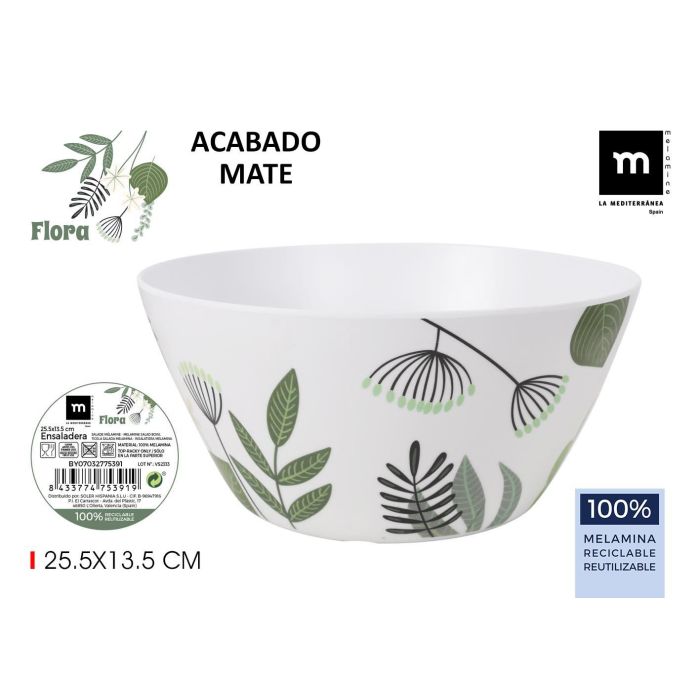 Ensaladera Melamina Flora 25.5x13.5 cm - La Mediterranea (8 Unidades) Ensaladera Melamina Flora 25.5x13.5 cm - La Mediterranea (8 Unidades)