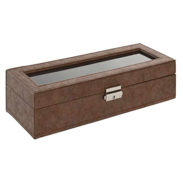 Caja-Joyero Home ESPRIT Marrón Poliuretano Cristal Madera MDF 30 x 10 x 8 cm 1 Caja-Joyero Home ESPRIT Marrón Poliuretano Cristal Madera MDF 30 x 10 x 8 cm 1