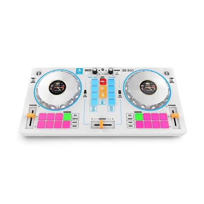 Mesa de mezclas de dj con karaoke y 2 altavoces blanco 5x5,52x25,8 cm 5 Mesa de mezclas de dj con karaoke y 2 altavoces blanco 5x5,52x25,8 cm 5