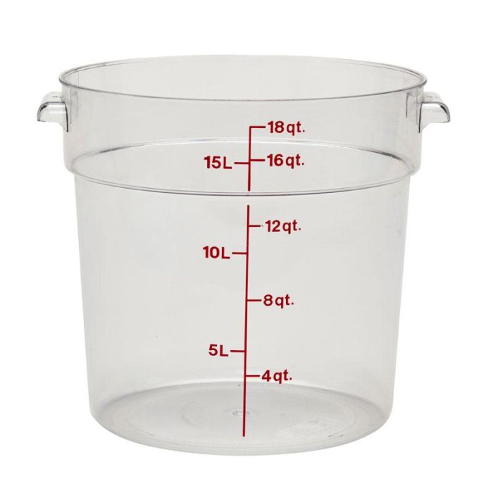 CAMBRO - RFSCW18-135 - Recipiente redondo 17,2 L - 37,8 x 37,8 cm - Transparente (Tapa no incluida)